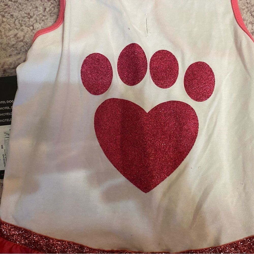 Hotel Doggy pink paw print dress outfit NWT size large - Picture 3 of 10